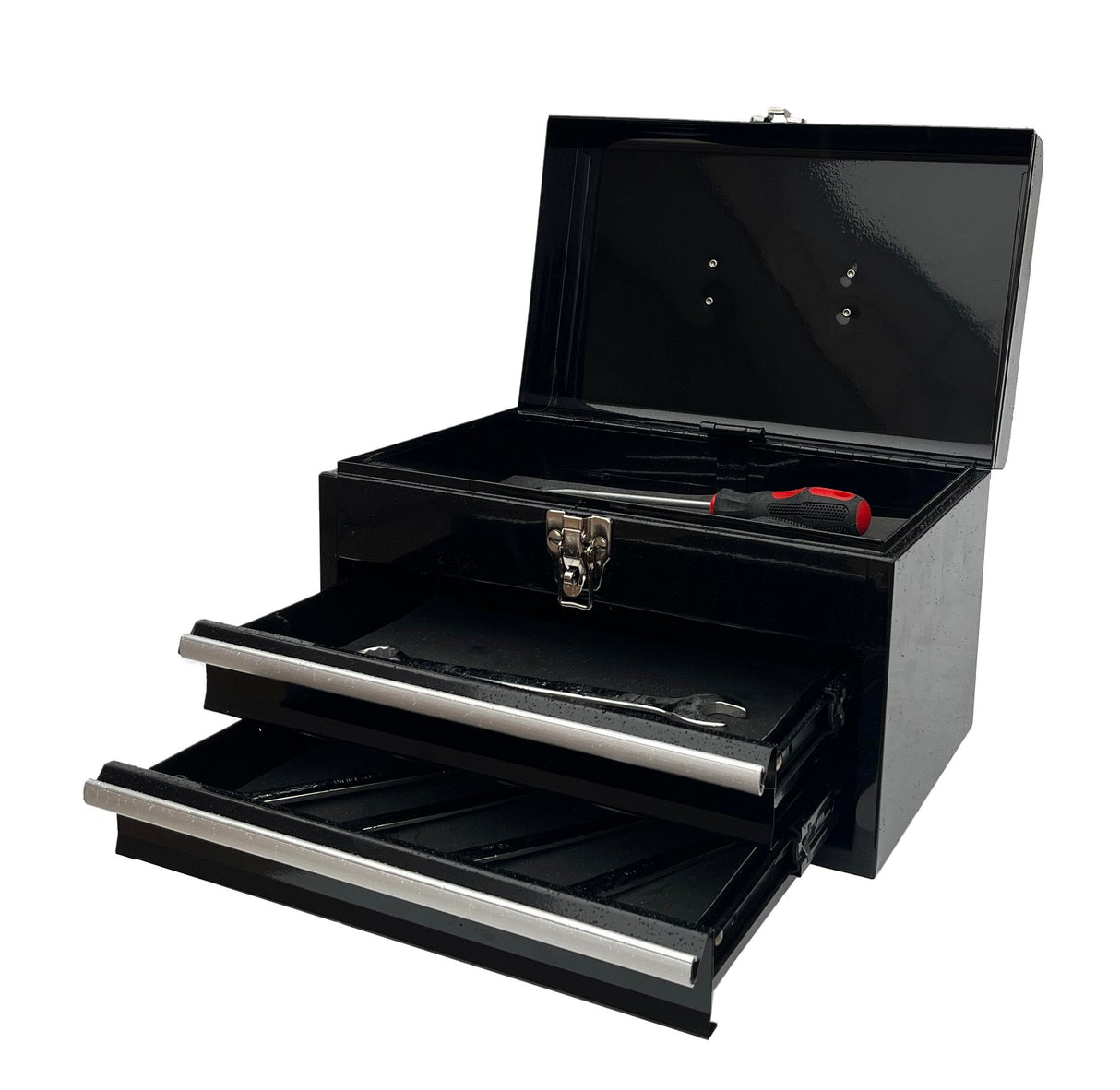 Workington Portable Metal Tool Chest with 2 Drawers, 14" 2-Drawer Tool Chest Cabinet with Ball Bearing Drawer Slides, Steel Tool Storage Box Workington