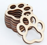 ALL SIZES BULK (12pc to 100pc) Unfinished Wood Wooden Laser Cutout Puppy Dog Paw Prints Dangle Earring Jewelry Blanks Charms Shape Crafts Made in Texan Wood Crafts