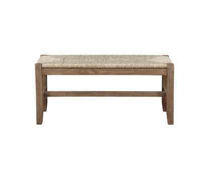 Alaterre Furniture Newport 40" Wood Bench with Rush Seat