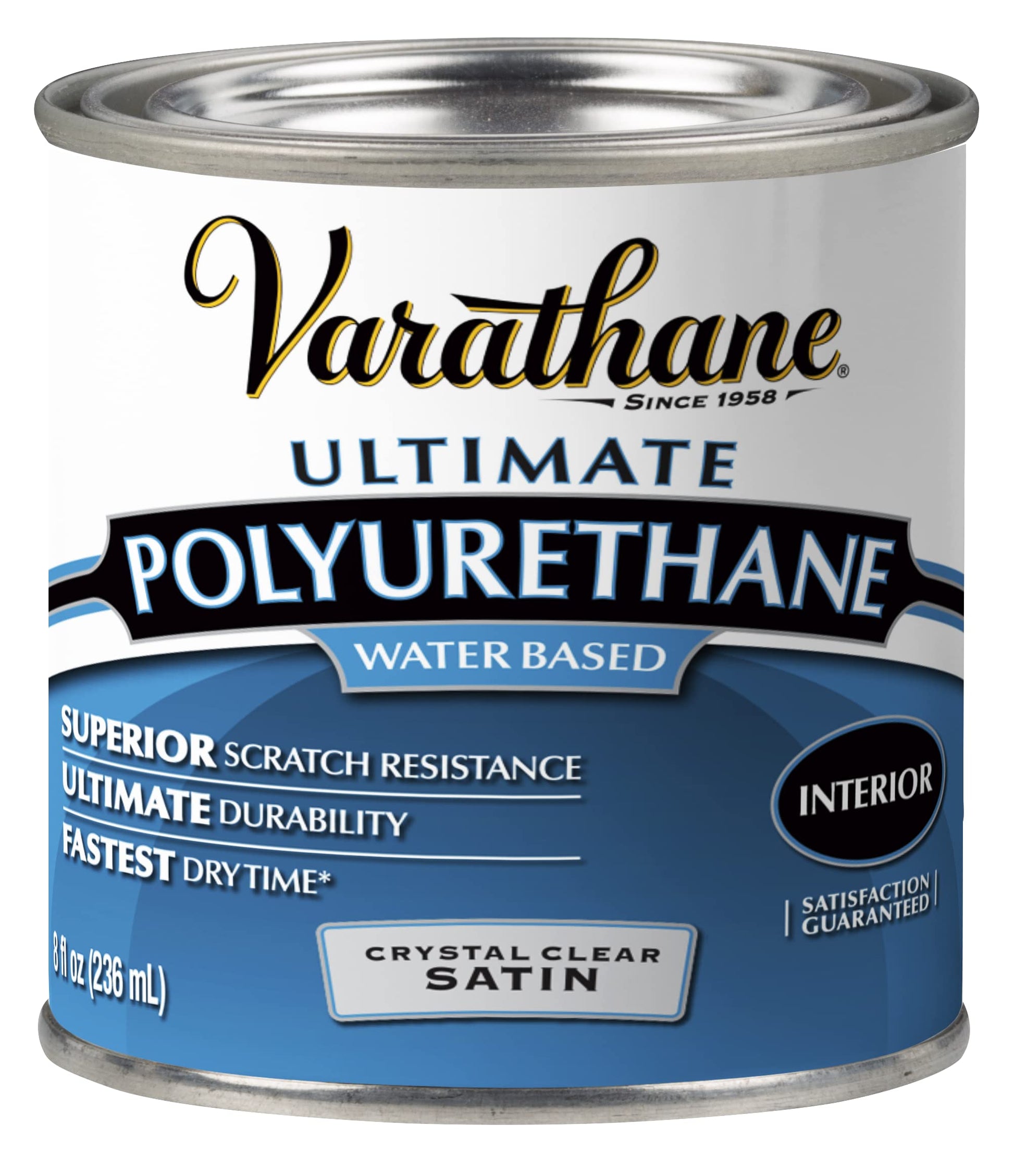 Varathane 200261H Water-Based Ultimate Polyurethane, Half Pint, Satin Finish - WoodArtSupply