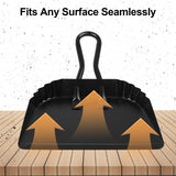 Heavy Duty Black Metal Dust Pan -Handheld Dustpan with Handle, Stainless Steel Large Dustpans with Wide Lip Industrial Dust Pans Precision Edge Small Yangbaga