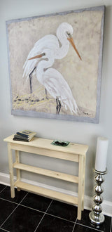 36" Narrow Console Sofa Table - Unfinished Foyer Pine Table With Bottom Storage Shelf Generic