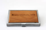 Personalized Wood Business Card Holder Customized Gift for Men Engraved Business Card Case The Personal Exchange