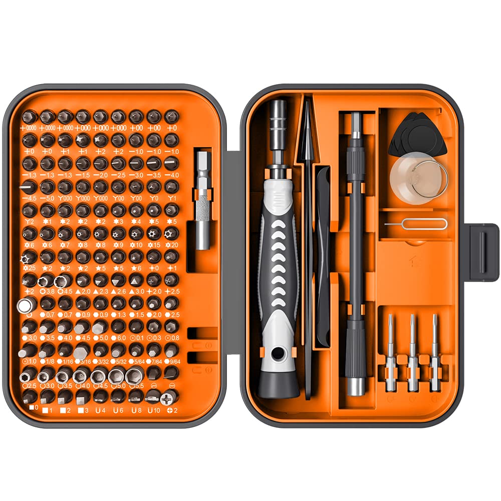 RARTOP Precision Screwdriver Set, 130 in 1 with 120 bits Repair Tool Kit, Magnetic Screwdriver Set with mini built-in box for Electronics iPhone