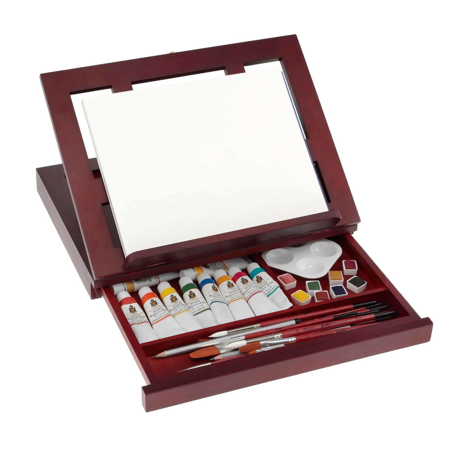 SoHo Urban Artist Wooden Desk Easel & Drawing Stand – Foldable, Lightweight Drawing Table - Mahogany Finish Painting Easel Soho Urban Artist