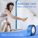 SEBETOW 10 Rolls Painters Tape 2 inch Bulk Painter Tape Blue Wide Roll, Blue Masking Tape, 2 Inches x 55 Yards for General Purpose Wall Painting, SEBETOW