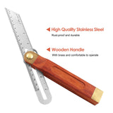 Bonsicoky 9 Inch T-Bevel Angle Finder Sliding Gauge, Adjustable Ruler Protractor with Hardwood Handle, Metric Marks Bonsicoky