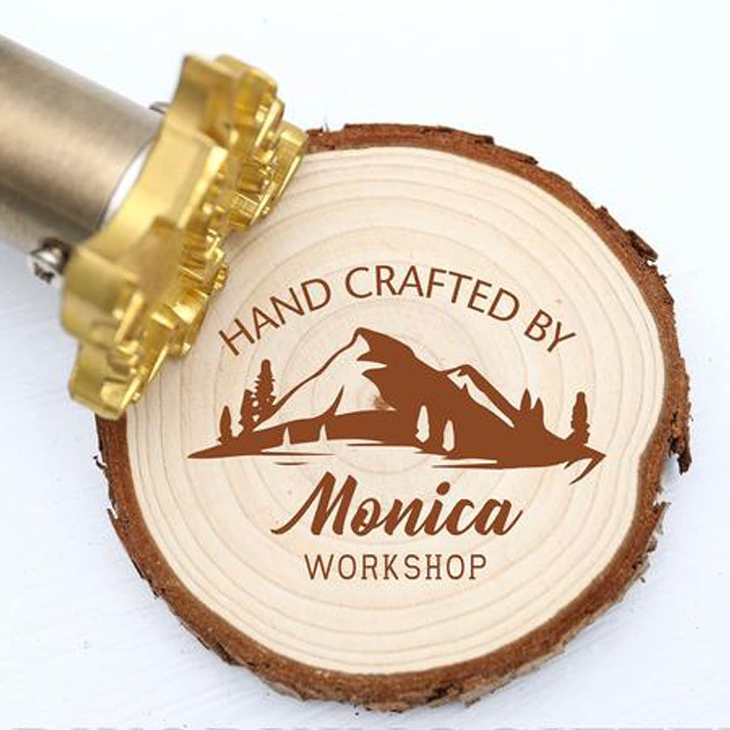 Custom Electric Branding Iron with Brass Head and Wood Handle for Woodworking and Crafts - WoodArtSupply