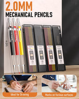 Nicpro 31 Pack Carpenter Pencil Set with Sharpener, Mechanical Carpenter Pencils with 128PCS Refills and Carbide Scribe Tool, Heavy Duty Construction Nicpro