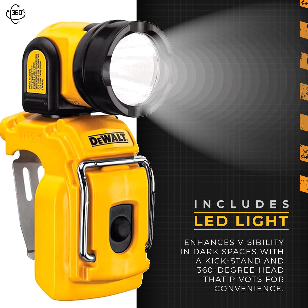 DeWalt 20V MAX Cordless Impact Driver and Drill Hand Tool Set Combo Kit with LED Flashlight, 45 Piece Drill Bit Set, and Battery Power Pack DEWALT