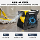 VEVOR Pivoting Utility Fan, 600 CFM High Velocity Floor Blower for Drying, Cooling, Ventilating, Exhausting, 300° Blowing Angle Air Mover, Portable VEVOR
