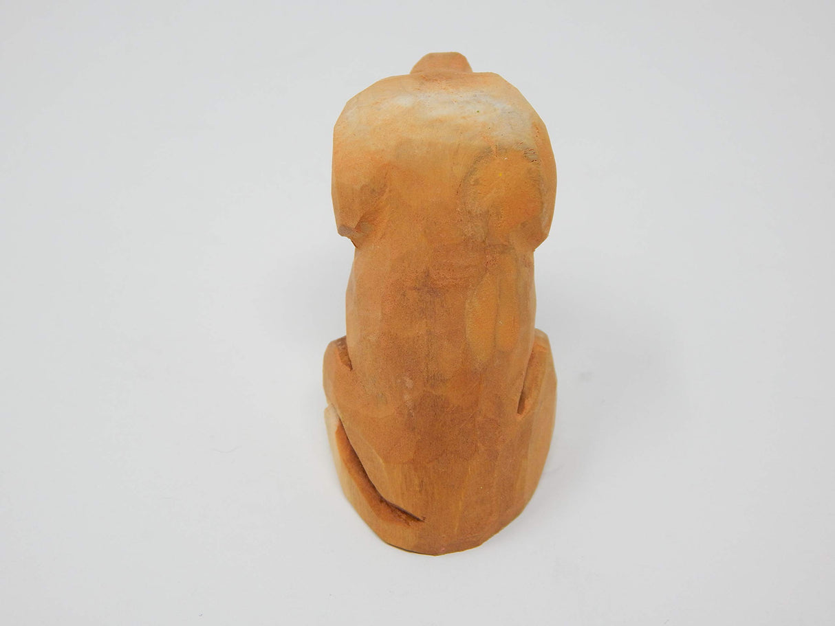 Labrador Retriever Dog Puppy Figurine Miniature Wood Carving Handmade Home Decor Small Animal Garden Statue Pet Selsela