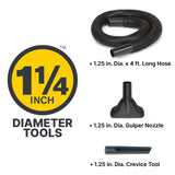 Shop-Vac 2021005, Micro Wet Dry Vacuum, 1 Gallon, 1.25 in Diameter x 4 Ft Hose, 50 CFM, (1 Pack) Shop-Vac