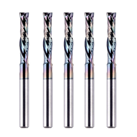 SpeTool 5Pcs Carbide Compression Router Bit Up&Down Cut 1/8 inch Cutting Dia for CNC Mill Machine Wookwork 3D Profile Detail Engraver Carving SpeTool