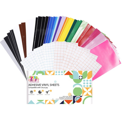 UCEC Smart Vinyl Removable, Matless Cutting, 52 Pack(5.5x12in) 22 Colors - for Cricut Joy Vinyl, for DIY Projects, for Decor Sticker, Accessories and