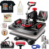 Pro Heat Press, 8 in 1 Heat Press Machine for T Shirts, 15 x 12 Inch Shirt Press Machine, 360-Degree Swing Away Heat Transfer Sublimation Shirt AKEYDIY