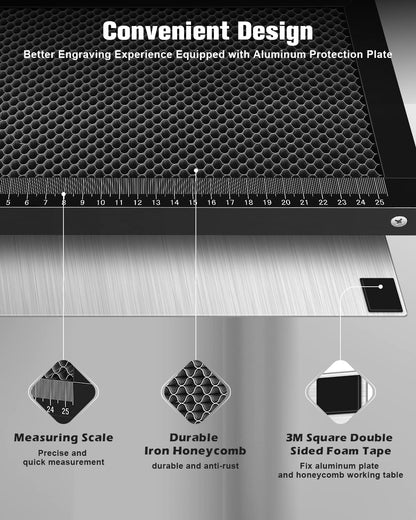 FAHKNS Honeycomb Working Table, 11.81"x7.87"x0.87" Honeycomb Laser Bed for Most Laser Engravers, for Fast Heat Dissipation and Table-Protecting with