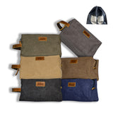 ELULAE Personalized Toiletry Bag for Men, Custom Laser Engraved Canvas Shaving Dopp Kit Toiletry Bag Leather Canvas Dopp Kit For Travel, Gift for ELULAE