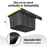 HANDT Overhead Garage Storage Rack, Ceiling Racks, Bin Organization System, Heavy Duty Metal Rack For Container, Supports Most Bins (Black, 4 Sets) HANDT