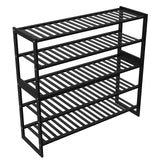 Jripae Shoe Rack Bamboo 5 Tier Shoe Organizer, Storage 20-25 Pairs for Closet Entryway, Stackable Large Tall Shoe Shelf Holder Stand Cubby for Door Jripae