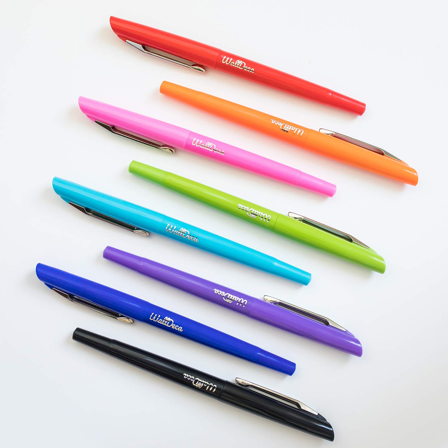 WallDeca Felt Tip Pens, Fine Point Color Pens (0.5mm), Colorful Journal Pens, Planner Pens, Made for Everyday Writing, Journals, Notes and Doodling, WallDeca