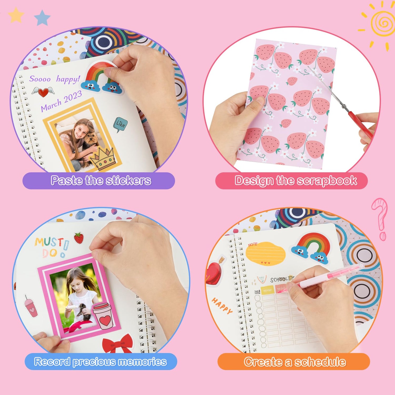 DIY Journal Kit for Girls Ages 8-12 - Girls Scrapbook Kit Gifts, DIY Journal Kit for Girls to Decorate Scrapbook, Journals for Writing, Scrapbook Kit Nexority