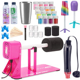 LFSUM Cup Turner for Crafts Tumbler,Tumbler Cup Spinner,Glitter Powder,Epoxy Resin kit for Tumblers for Beginners with Epoxy and Heat Gun (Pink) LFSUM