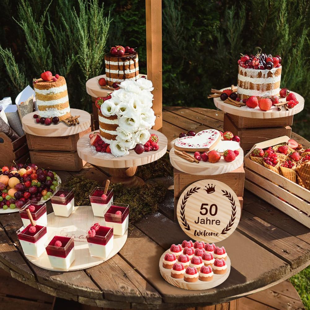 Yangbaga (5) Pack 8 inches Large Wood Slices for Centerpieces-Unfinished Natural Round Wooden Discs Decorative Tray Wood Slices for DIY Yangbaga