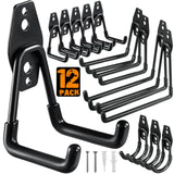 HUPBIPY 12 Pack Garage Hooks Heavy Duty,Utility Steel Garage Storage Hooks,Wall Mount Garage Hanger&Organizer for Organizing Power Tools,Ladders,Bulk HUPBIPY
