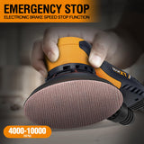 MAXXT Electric 5mm Random Orbital Sander, Palm Sander with Brushless Motor, 5&6Inch Sanding Pads, Central Vacuum, Sanders for Woodworking, Primary MAXXT