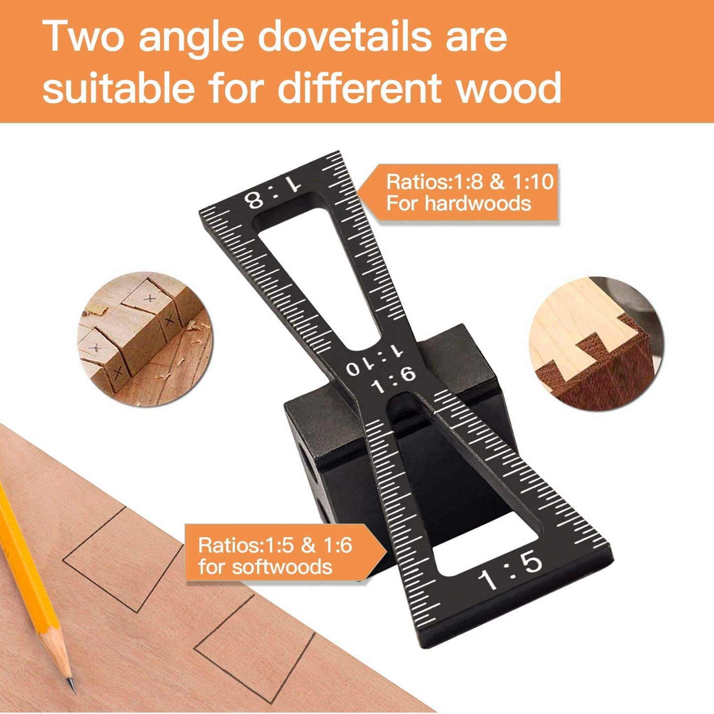 YOSELIN Dovetail Jig Wheel Marking Gauge Plus Set，Micro Adjuster Multifunctional Cutting Wheel Woodworking Scribing, Metric and Imperial Scales, - WoodArtSupply