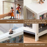 Stranthother 4-Tier Bamboo & Acrylic Curio Display Cabinet for Collectibles Stranthother