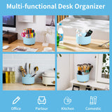 Marbrasse Desk Organizer, 360-Degree Rotating Pen Holder for Desk, Desk Organizers and Accessories with 5 Compartments Pencil Organizer, Art Supply Marbrasse