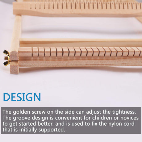 CYCHIRV Weaving Loom Kit, 15.2" H x 9.85" W Wooden Tapestry Looms, Warp Frame Loom Heddle Bar for Weave Board Weaver Tapestry Kids Beginner CYCHIRV