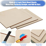 16 Pack Basswood Plywood Sheets 12 x 12 x 1/5 Inch-5 mm Thick Basswood Plywood Board Wood Squares Sheets Natural Unfinished Wood for Crafts, AWIZOM