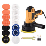 Buffer Polisher, Geevorks Buffer Waxer 5-inch, Variable Speed Car Polisher 600-3700RPM with Detachable Handle/ 6PCS Sponge Pad/ 6PCS Cloth Bonnet Geevorks