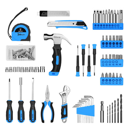 Power Drill Tool Set Kit：DEKOPRO Tools Sets Combo Small Box Set with 8V Cordless Electric Drill Driver for Home Basic Repair, Household Starter Kit,