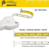 Perfect Body Tape Measure - 80 Inch Automatic Telescopic Tape Measure - Retractable Measuring Tape for Body: Waist, Hip, Bust, Arms, and More (White PERFECT MEASURING TAPE