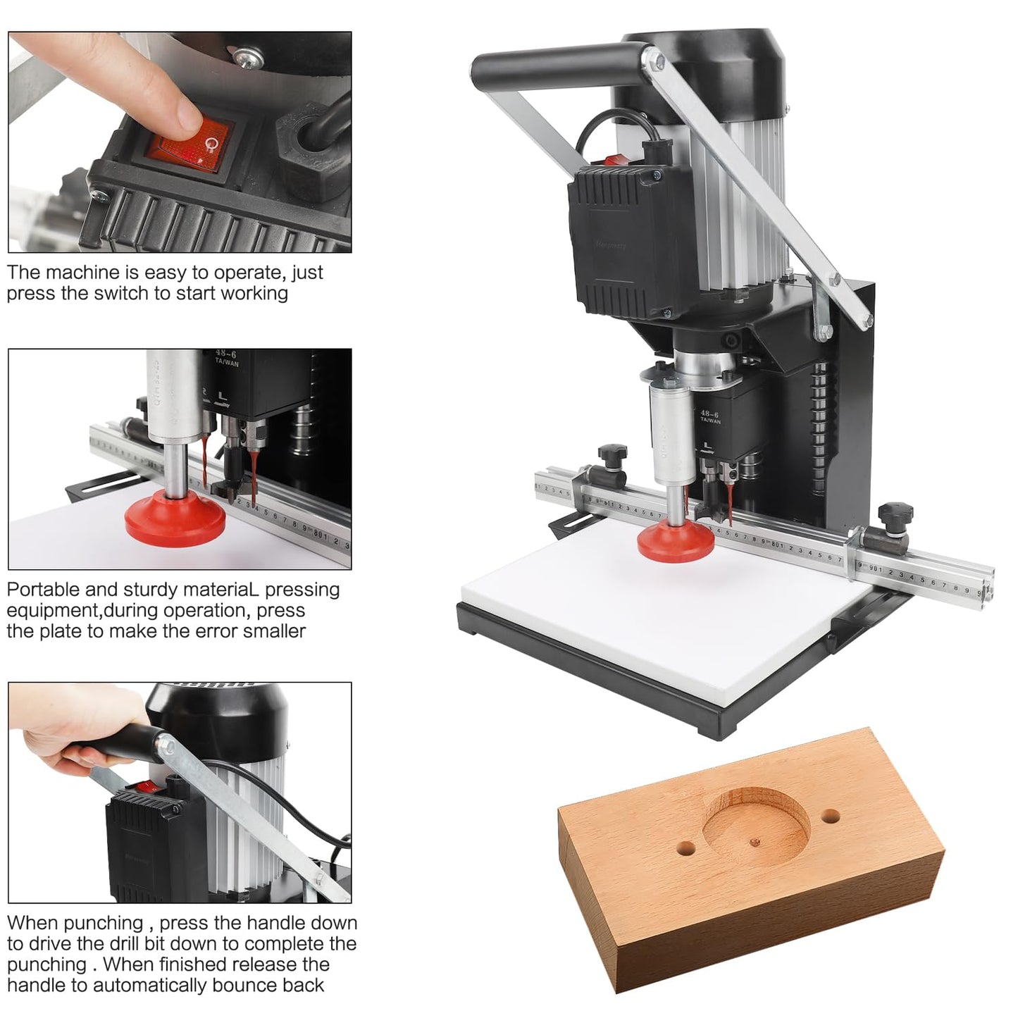 Mecpramy Hinge Boring Machine Portable Hinge Drilling and Boring Machine for Woodworking,110V 1100W 2880 RPM, 0-40mm Depth - Perfect for - WoodArtSupply