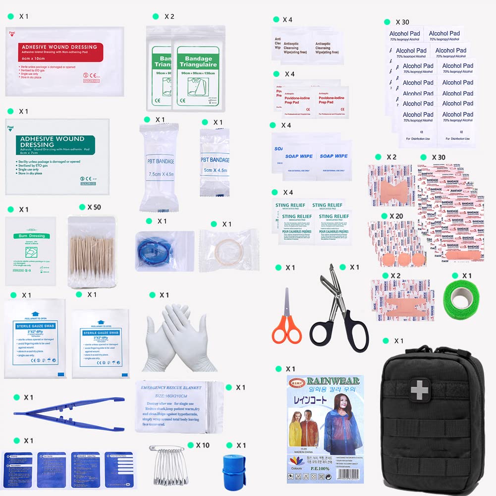 Carlebben EMT Pouch MOLLE Ifak Pouch Tactical MOLLE Medical First Aid Kit Utility Pouch (With Medical Supplies) Carlebben
