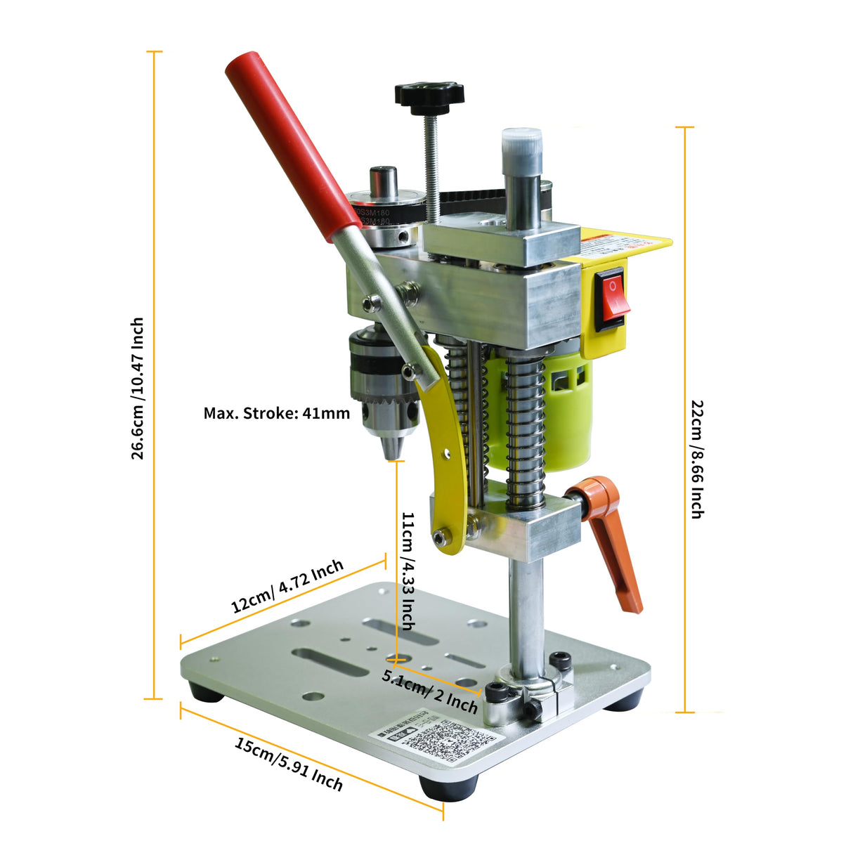Electric Mini Drill Press, Precision Benchtop Drill Press, Two-way Hand Drill Press, 7 Speed Drilling Machine w/ B10 Chuck for 0.6-6mm Bits, Mefape Mefape