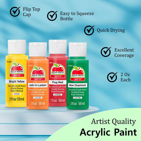 Acrylic Paint Set 8 Colors With 2 Canvases - Acrylic Paint Kit 2fl oz Bottles, Rich Pigmented, Matte Finish and Smooth Application Professional The Mega Deals