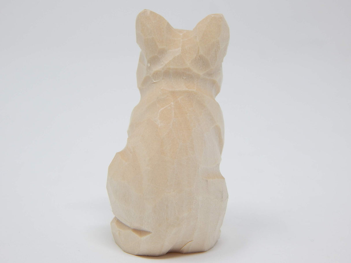 K-Musculo CatKitten - Small Unfinished DIY Wood Figurine - House Pet, Blank Craft, Hand Carved, Decoration, Miniature Animals Native Wooden Creations