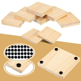 40 Pcs Unfinished Square Wood Coasters Wooden Coasters for Crafts Thick Blank Coasters DIY Wood Coasters with Non Slip Dot Stickers for DIY Arts Meanplan
