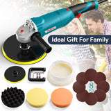 ENEACRO Polisher, Rotary Car Buffer Polisher Waxer, 1200W 7-inch/6-inch Variable Speed 1500-3500RPM, Detachable Handle Perfect for Boat,Car Polishing ENEACRO