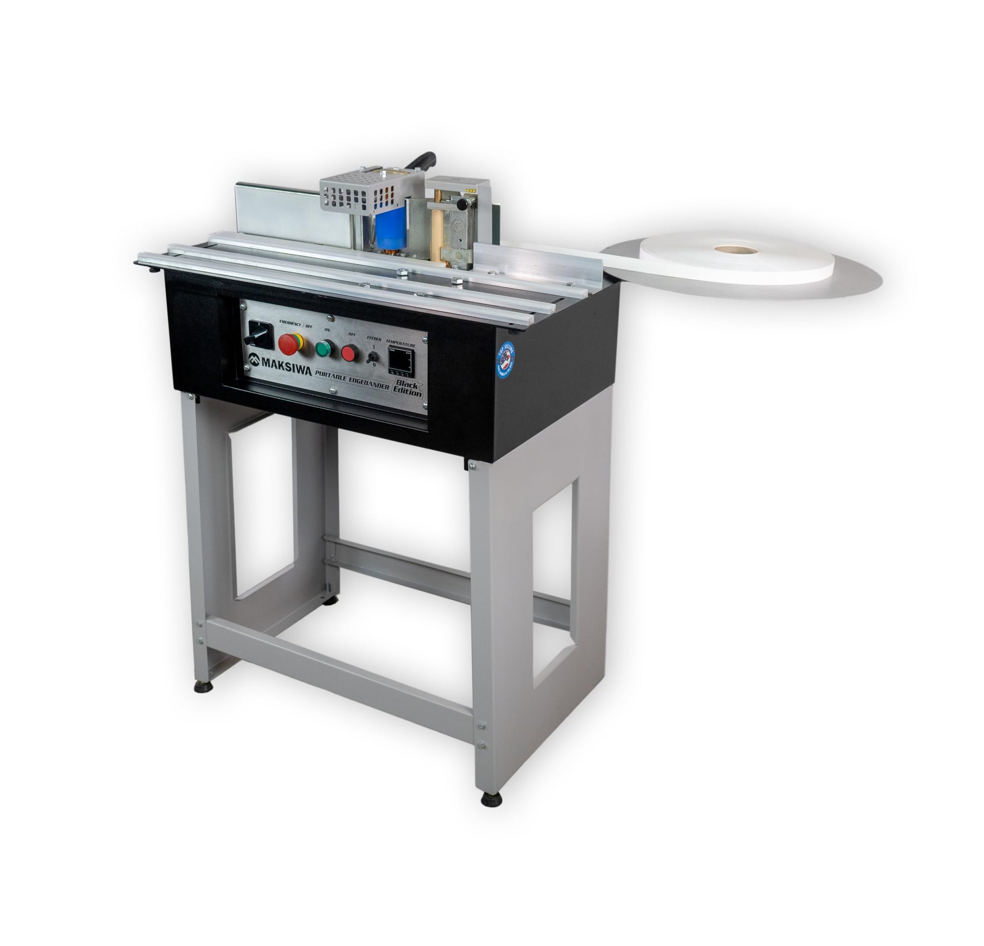 Maksiwa Portable Edgebander CBC.E Black Edition - Hot Melt System - Pellet Low Temperature Glue - Edgebanding Solution with 2-Year Warranty and Tech - WoodArtSupply