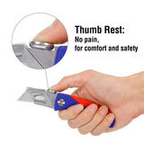 WORKPRO Folding Utility Knife, Quick-Change Box Cutter, Blade Storage in Handle with 5 Extra Blades Included WORKPRO