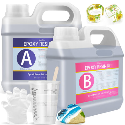 Epoxy Resin - 100oz Crystal Clear Epoxy Resin Kit for Casting and Coating, Table Tops - Bubble Free Fast Curing 2 Part Art Resin for Jewelry Making,