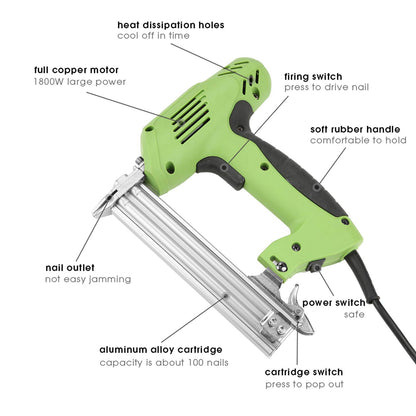 Electric Brad Nailer Kit, Electric Framing Brad Nailers Power Tools Nailers & Staplers Hand Operated Nailing Tool for Furniture Woodworking with EU