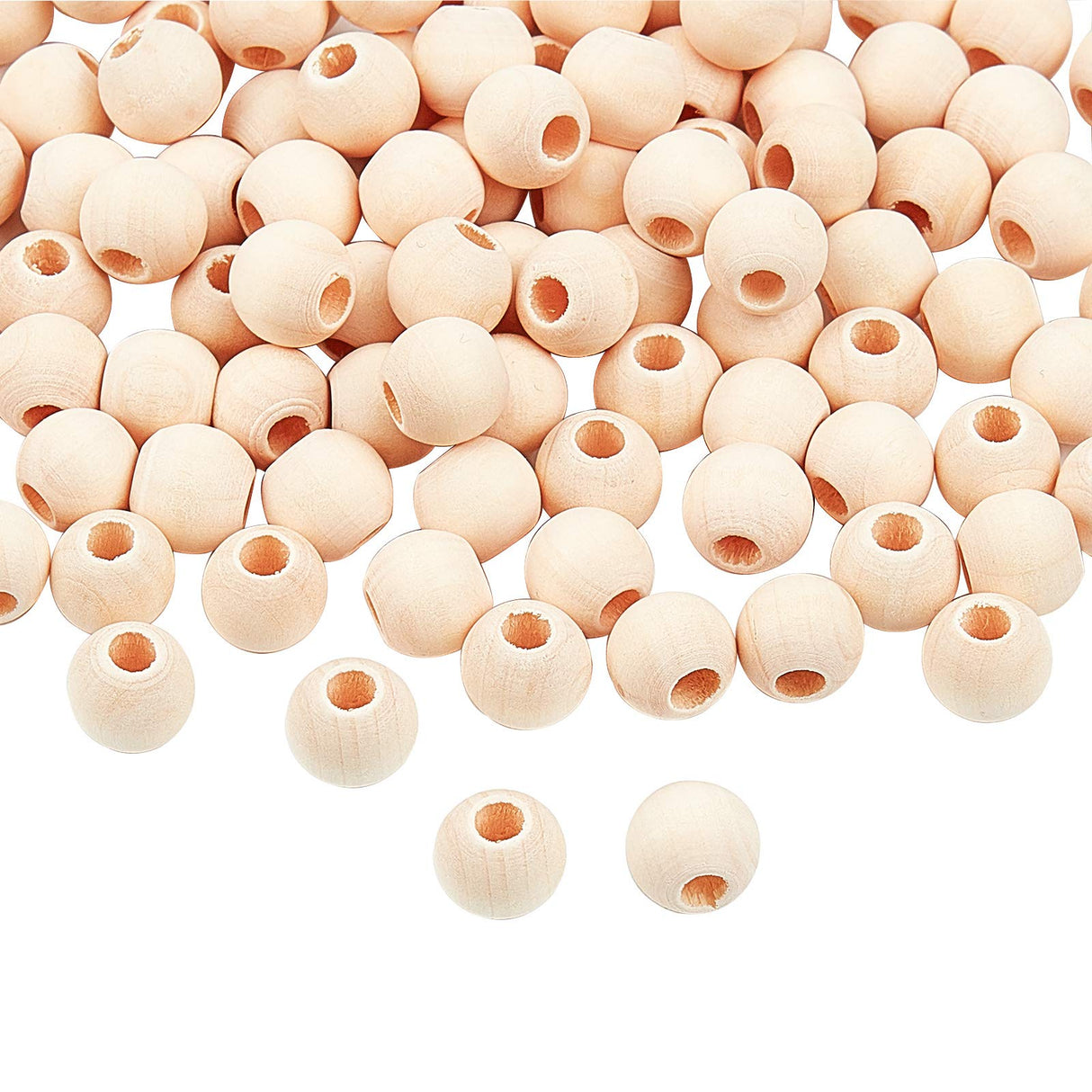 PH PandaHall 500pcs Natural Wood Beads 12mm Large Hole Wood Beads Unfinished Wooden Spacer Beads for Christmas Macrame Garland Farmhouse Decor PH PandaHall